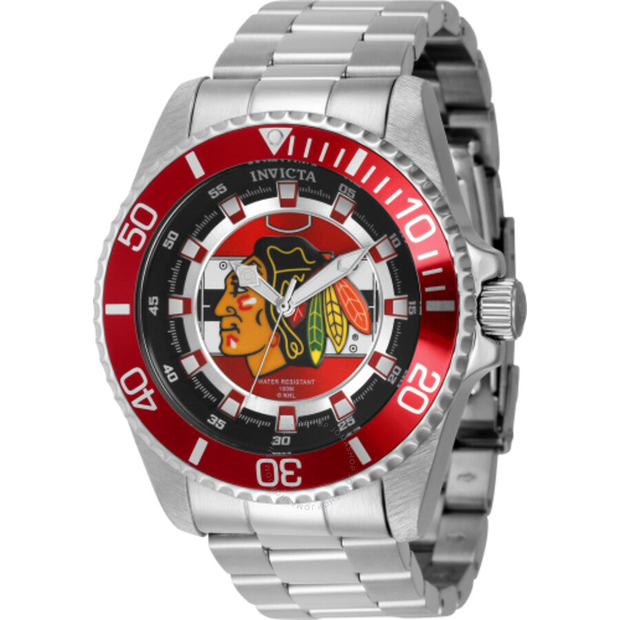 Invicta NHL Chicago Blackhawks Quartz Red Dial Men's Watch 42234 - Dawson Watches