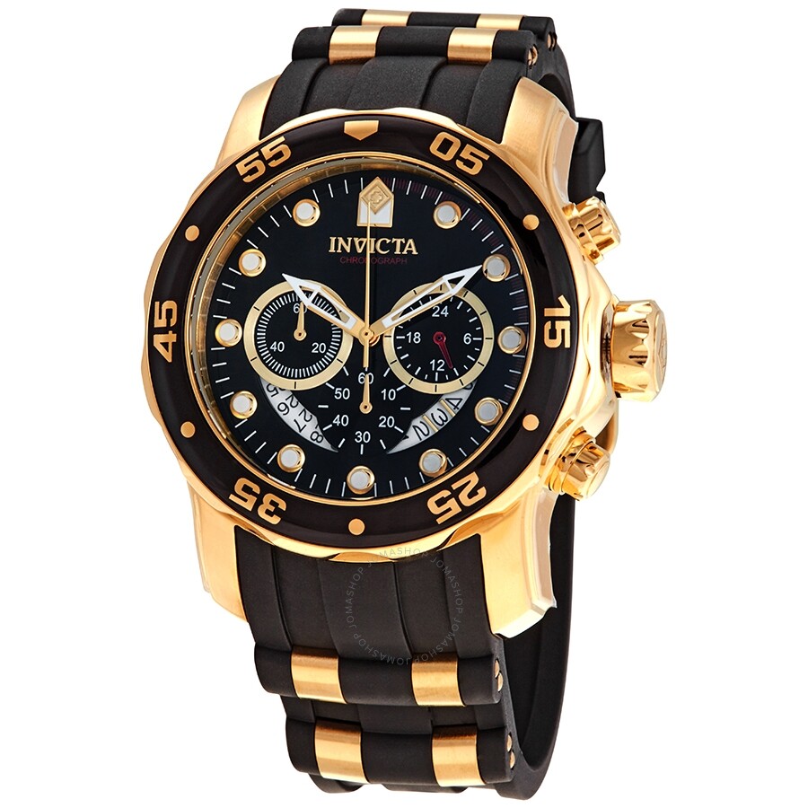 Invicta Pro Diver Chronograph Black Semi-Transparent Dial Men's Watch 6981