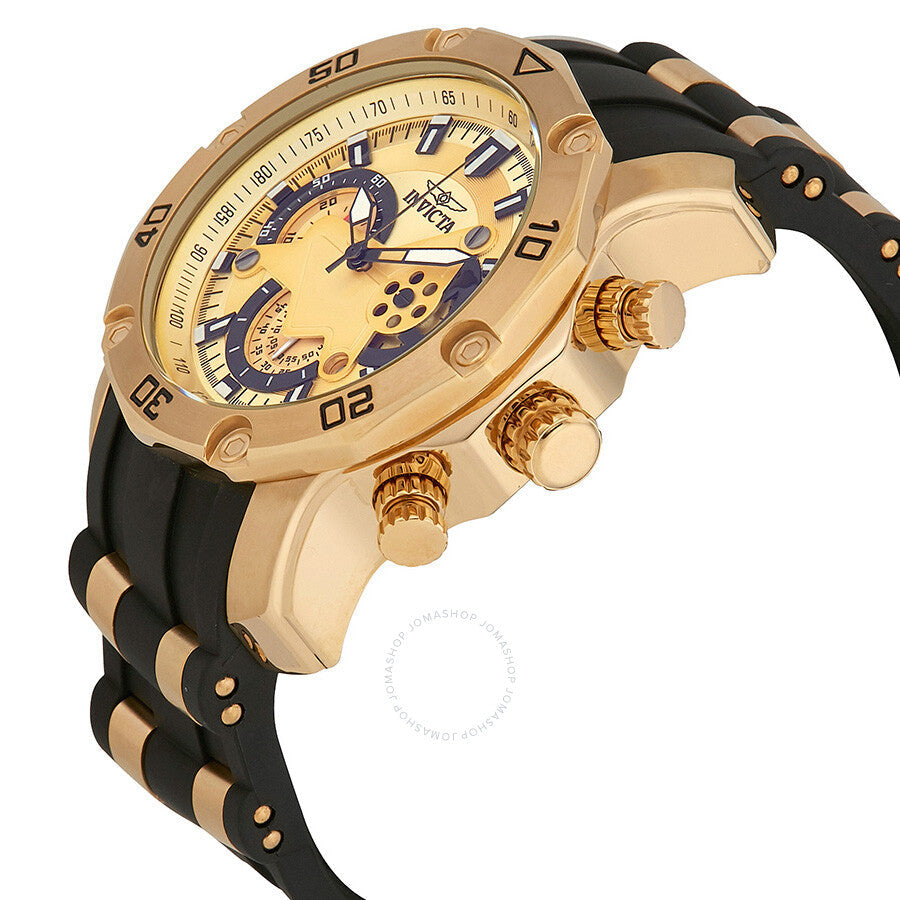 Invicta Pro Diver Chronograph Gold Dial Men's Watch 23427 - Dawson Watches #2