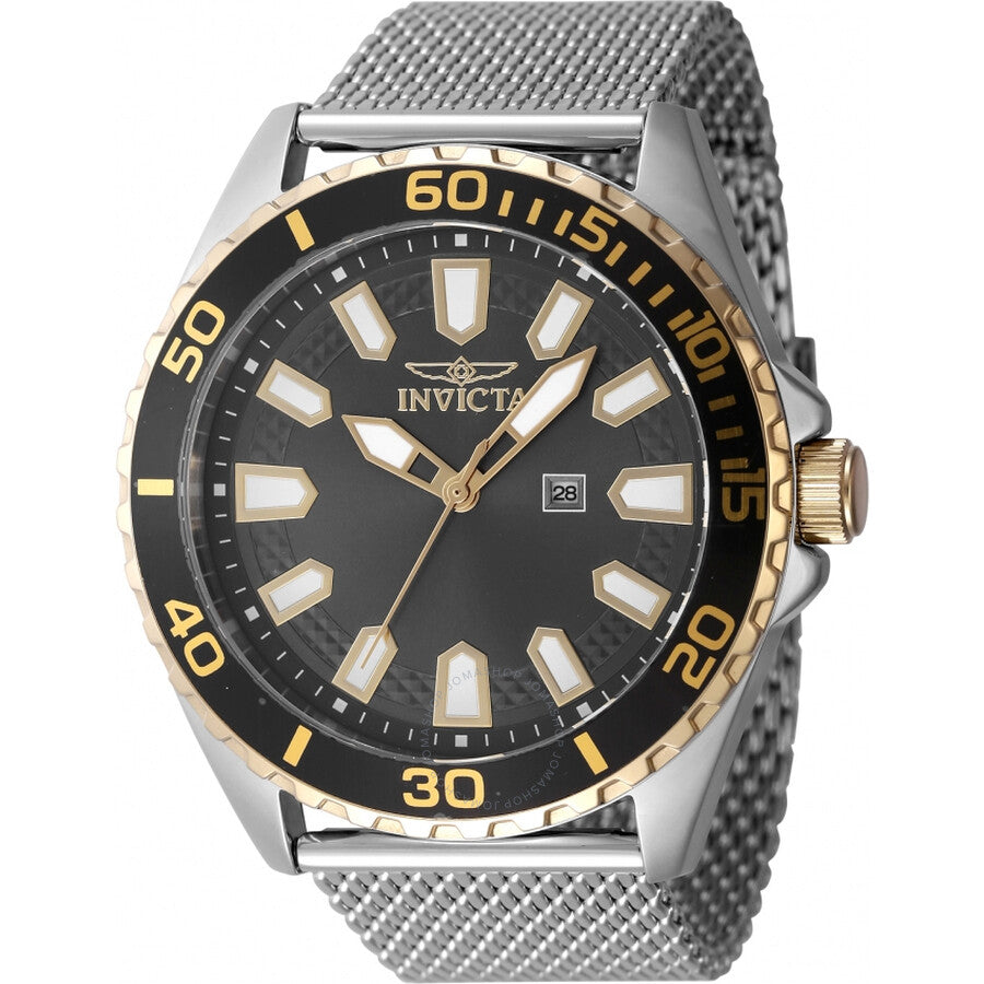Invicta Pro Diver Quartz Charcoal Dial Men's Watch 47598 - Dawson Watches