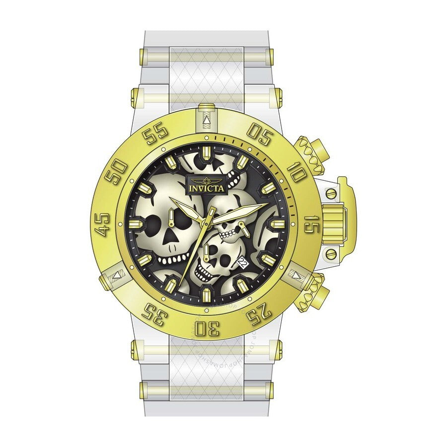 Invicta Subaqua Zager Exclusive Chronograph Quartz Black Dial Skull Men's Watch 37328 - Dawson Watches #2