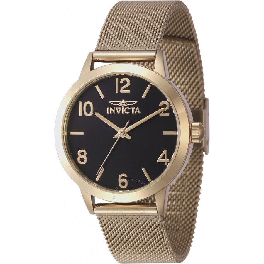 Invicta Wildflower Quartz Black Dial Ladies Watch 47277 - Dawson Watches