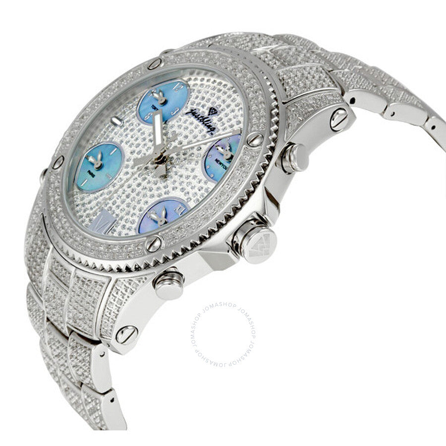 JBW Jet Setter Stainless Steel Diamond Multiple Time-Zone Men's Watch JB-6213-C - Dawson Watches #2