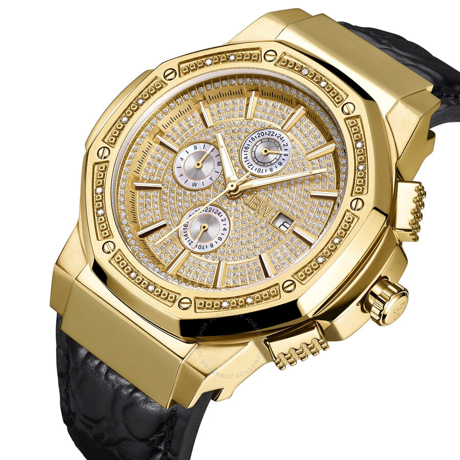 JBW 10 YR Anniversary Saxon 0.16 ctw Diamond and 18K Gold-plated Men's Watch JB-6101L-10A - Dawson Watches #2
