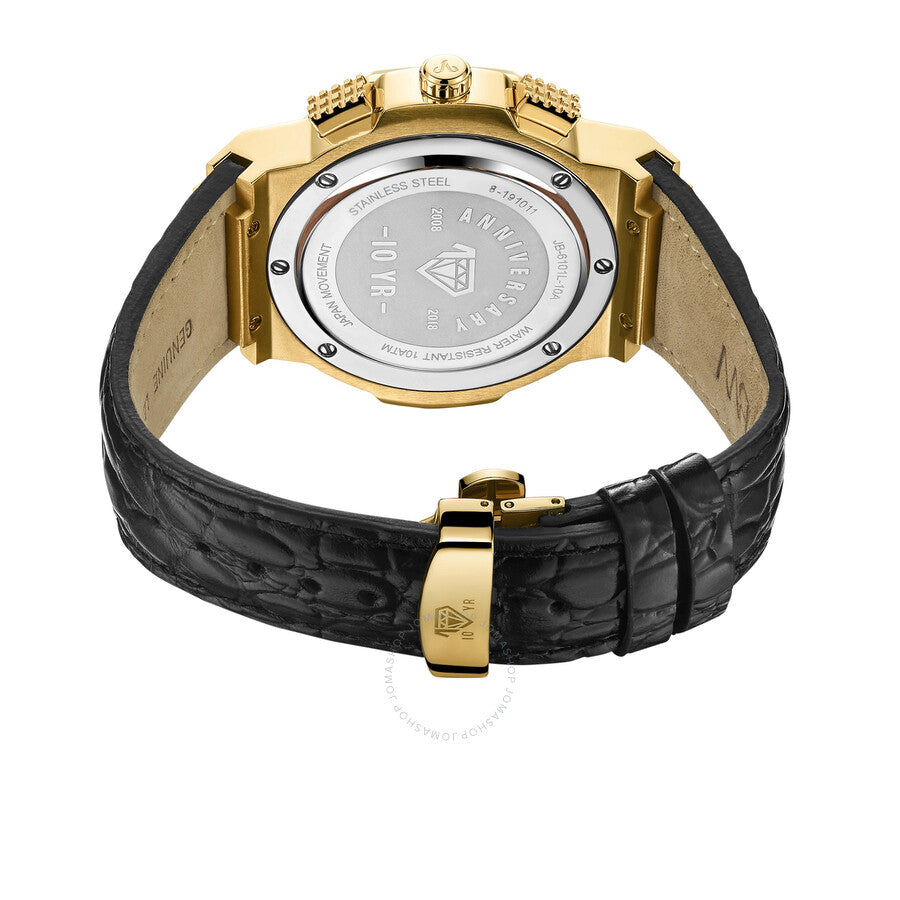 JBW 10 YR Anniversary Saxon 0.16 ctw Diamond and 18K Gold-plated Men's Watch JB-6101L-10A - Dawson Watches #3