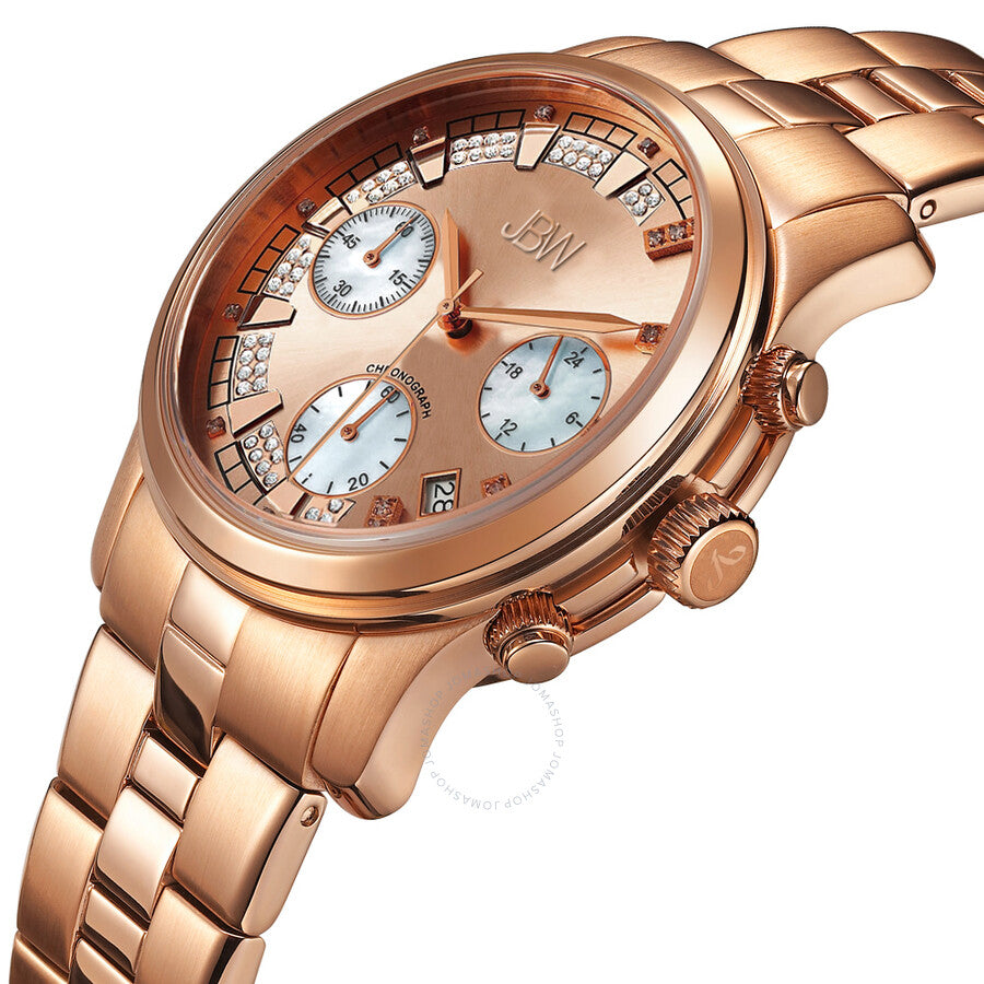 JBW Muse Chronograph Quartz Diamond Rose Gold Dial Unisex Watch JB-6217-L - Dawson Watches #2
