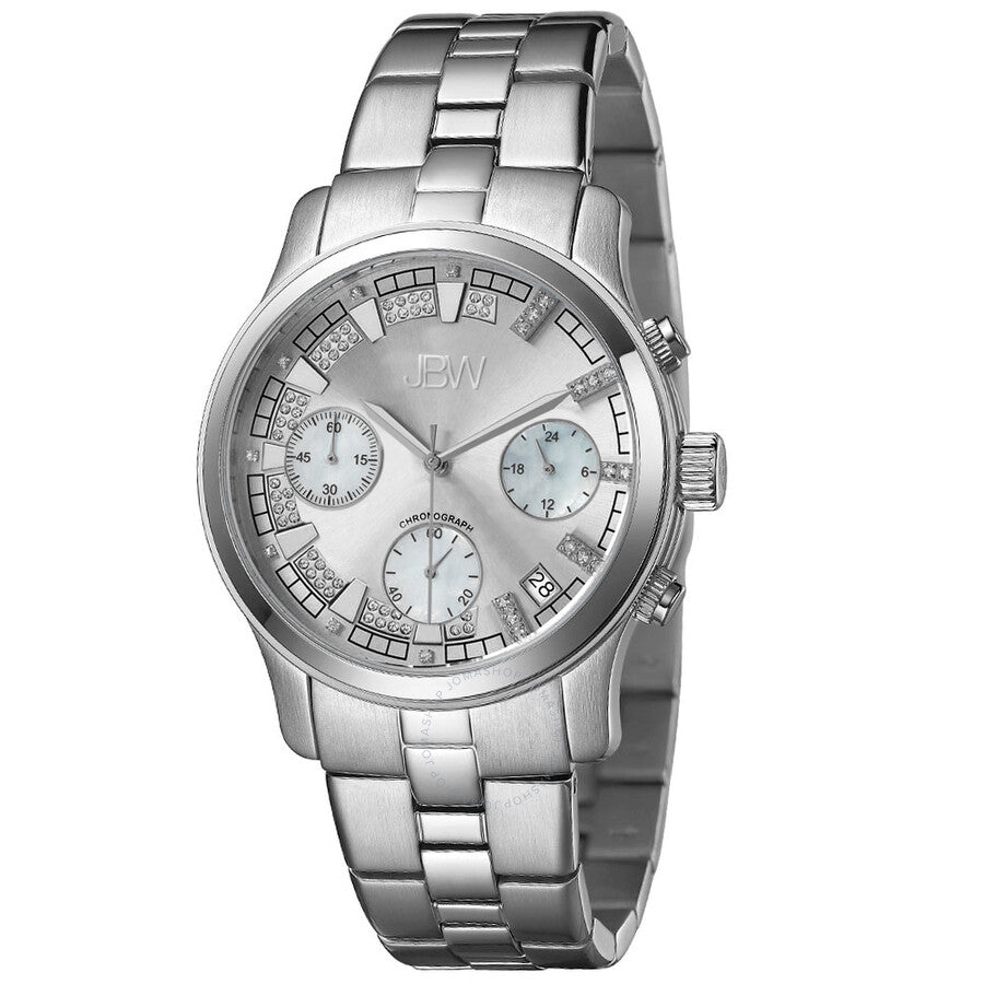 JBW Muse Chronograph Quartz Diamond Silver Dial Unisex Watch JB-6217-K - Dawson Watches