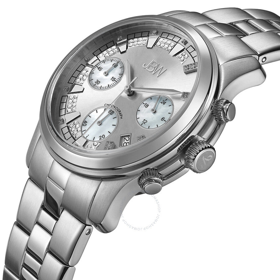JBW Muse Chronograph Quartz Diamond Silver Dial Unisex Watch JB-6217-K - Dawson Watches #2