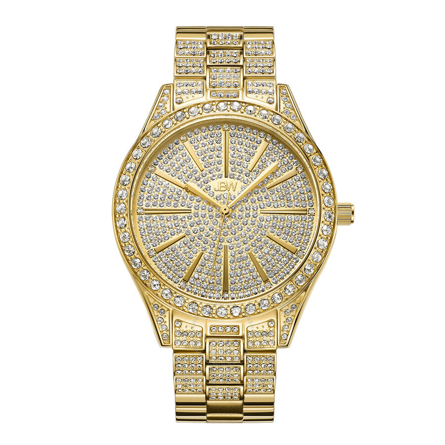 JBW Cristal Quartz Crystal Gold Crystal Pave Dial Ladies Watch J6346A - The Watches Men & Co