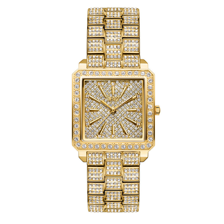 JBW Cristal Quartz Diamond Crystal Gold Dial Ladies Watch - The Watches Men & Co