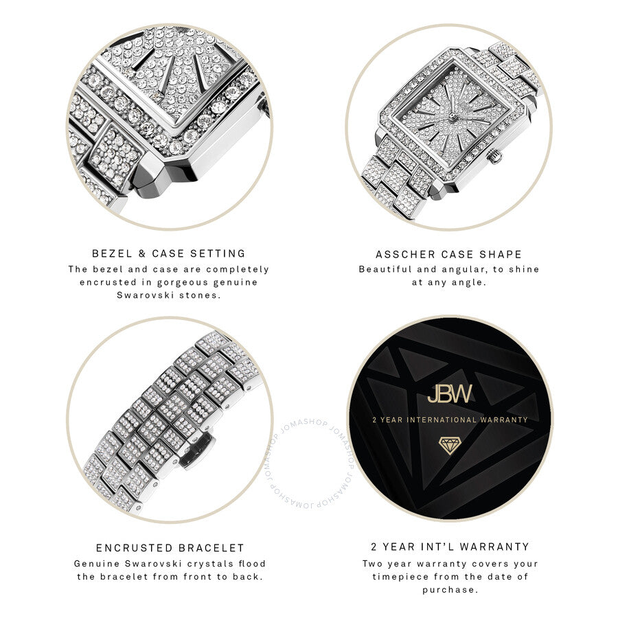 JBW Cristal Quartz Diamond Crystal Silver Dial Ladies Watch J6386C#J6386C - Dawson Watches #7