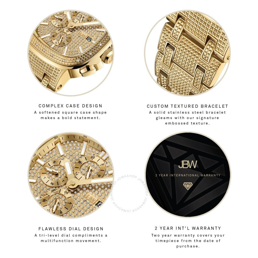 JBW Heist Quartz Diamond Gold Dial Men's Watch J6380A - Dawson Watches #4