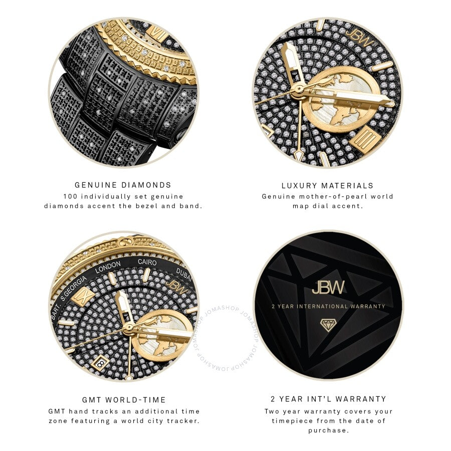 JBW Jet Setter GMT Quartz Black Dial Men's Watch J6370C - Dawson Watches #4