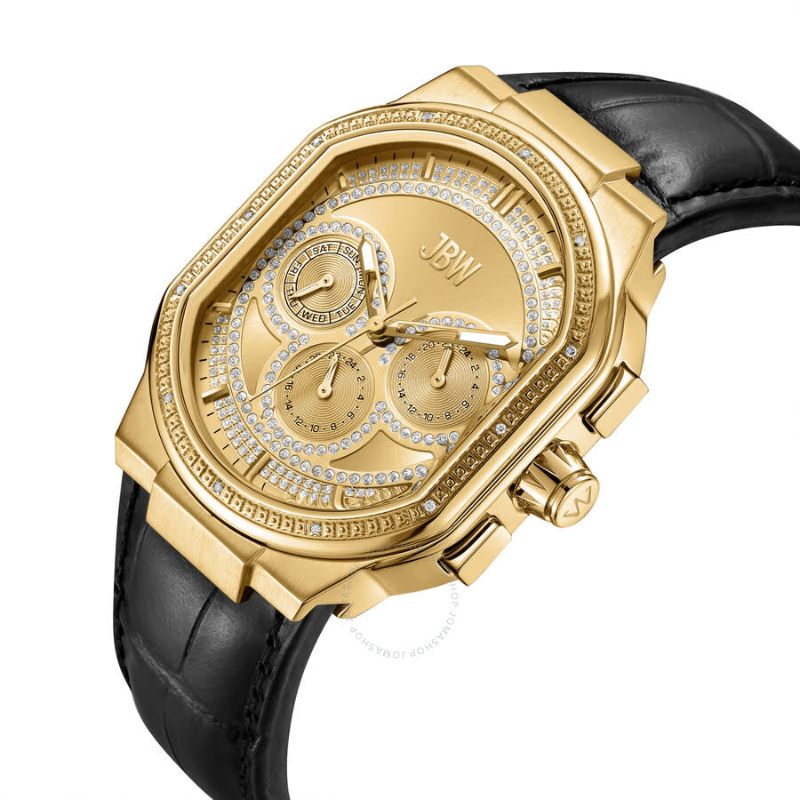 JBW Orion Collection GMT Automatic Gold Dial Men's Watch J6408D - Dawson Watches #2