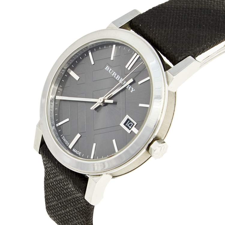 Burberry Unisex Leather Strap NOVA Check Black Unisex Watch BU9024 - Dawson Watches #2