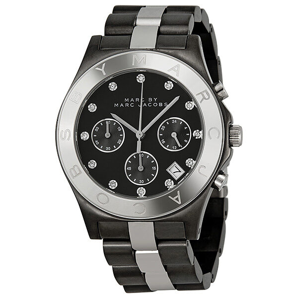 Marc By Marc Jacobs Blade Chronograph Gunmetal Silver Tone Watch MBM3179