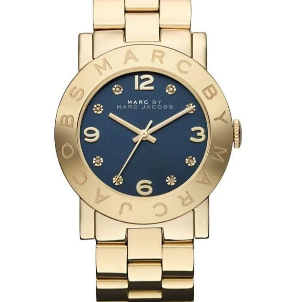 Marc By Marc Jacobs Amy black dial women's watch with gold-tone case and bracelet