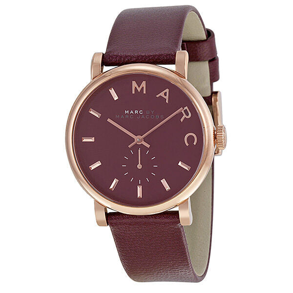 Marc By Marc Jacobs Baker watch with maroon dial and rose gold tone case