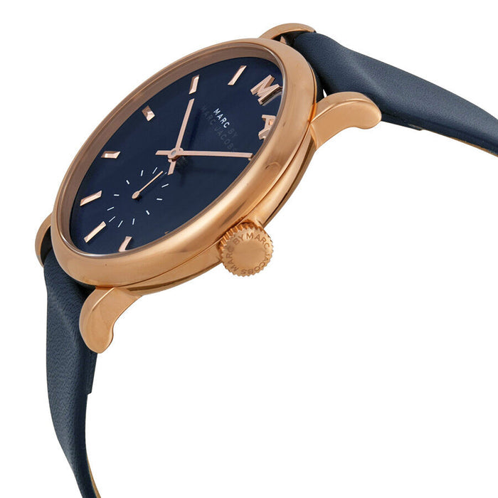 Marc Jacobs Baker Navy Dial Leather Strap 36mm Ladies Watch MBM1329
