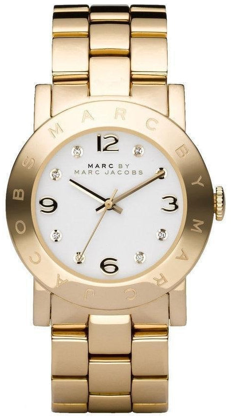 Marc By Marc Jacobs Amy gold-tone ladies watch with white dial and Roman numeral bezel