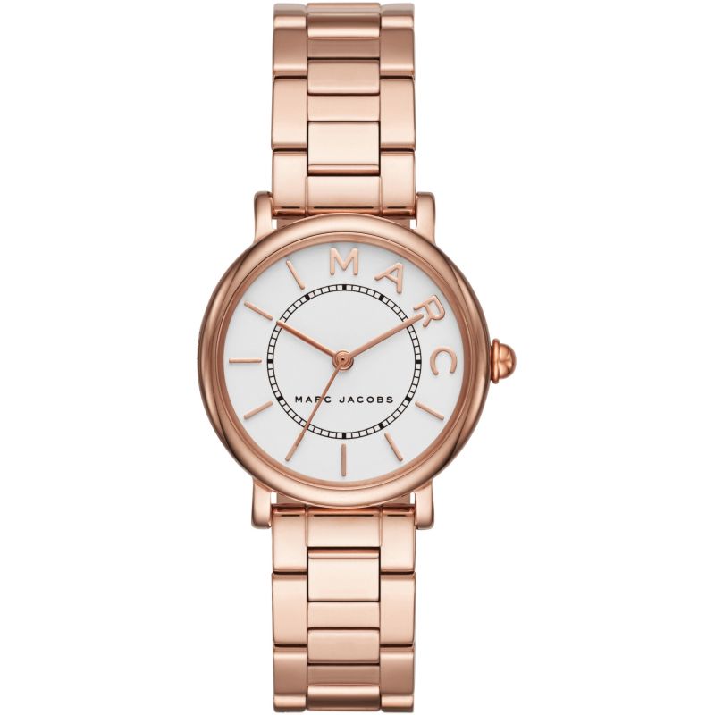 Marc Jacobs MJ3527 rose gold women's watch with white dial and rose gold strap