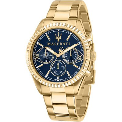 Maserati Competizione Chronograph Blue Dial Gold PVD Stainless Steel Men’s Watch R8853100026
