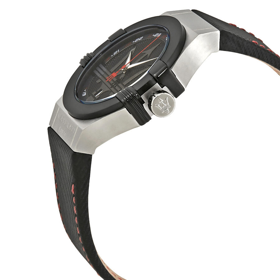 Maserati Potenza Black Dial Black Leather Men's Watch R8851108001 - Dawson Watches #2