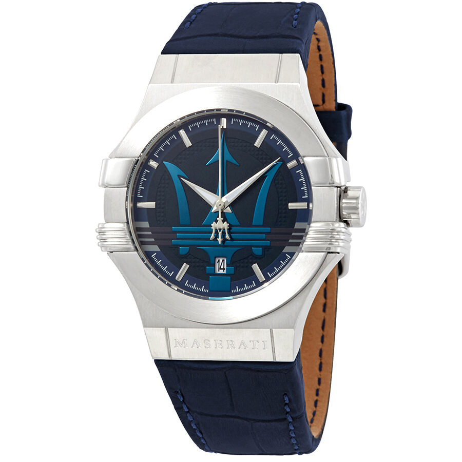 Maserati Potenza Blue Dial Blue Leather Men's Watch R8851108015