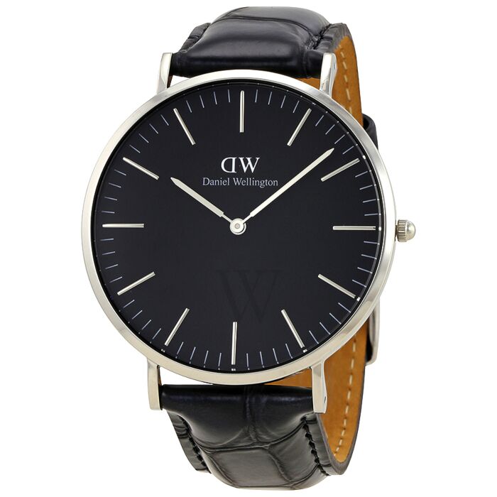 Daniel Wellington Reading 40mm Black Genuine Leather Men's Watch - DW00100135