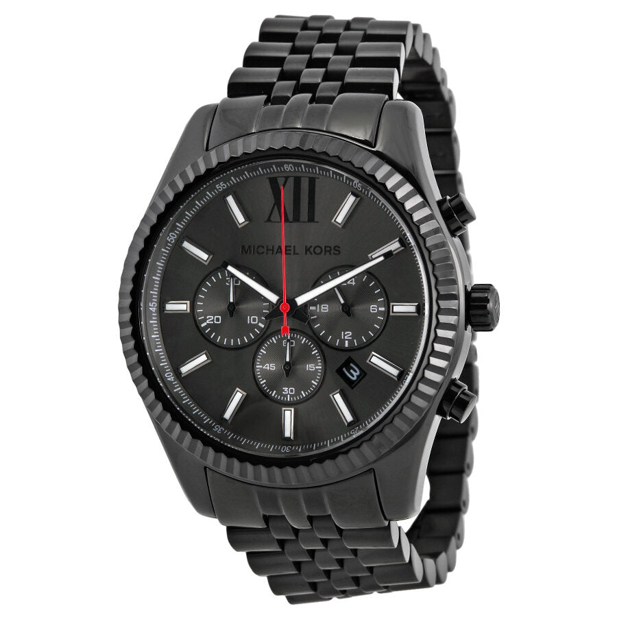 Michael Kors All Black Large Lexington Chronograph Bracelet Watch MK8320