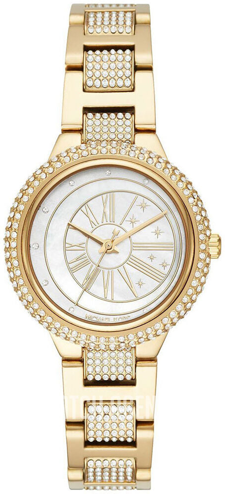 Michael Kors ANIG Pave Mini Gold Tone White Dial Women's Watch MK6567