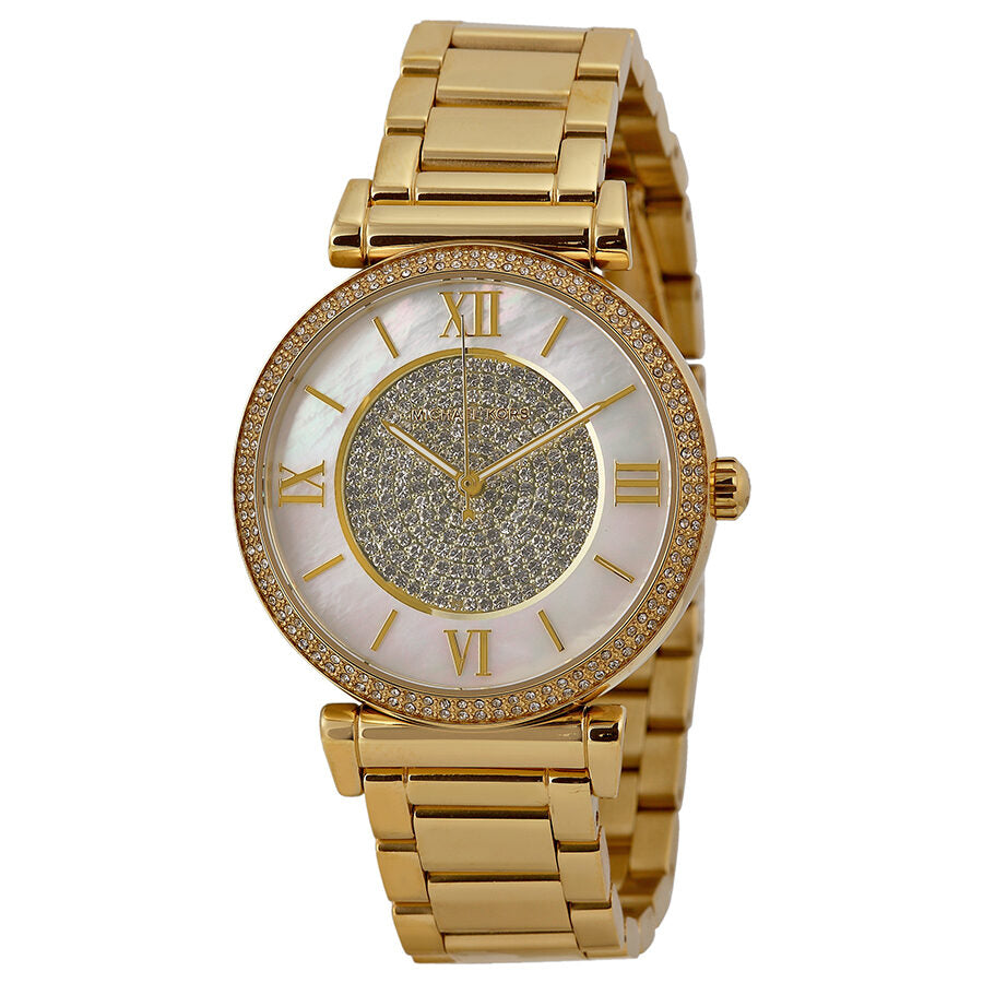 Michael Kors Catlin Mother of Pearl Dial Gold-plated Ladies Watch MK3332