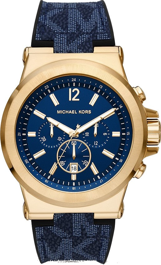 Michael Kors Oversized Dylan Chronograph Blue Silicone Strap Men's Watch - MK8936