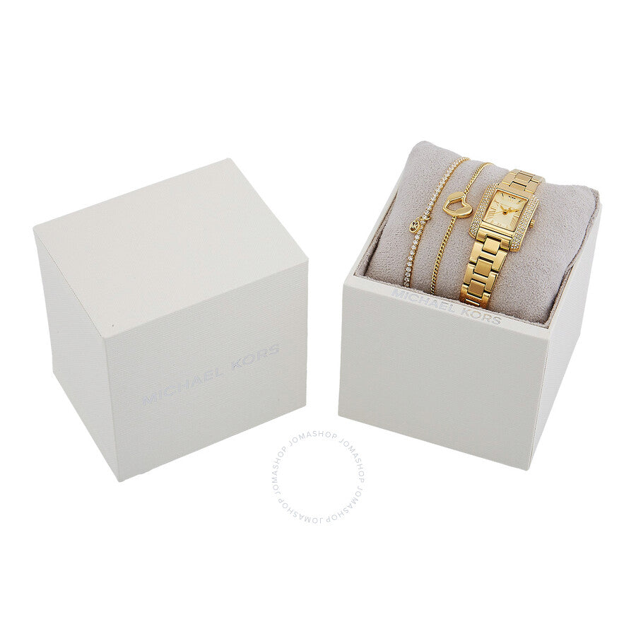 Michael Kors Emery Quartz Gold Dial Ladies Watch and Bracelets Gift Set MK7510SET - Dawson Watches #4