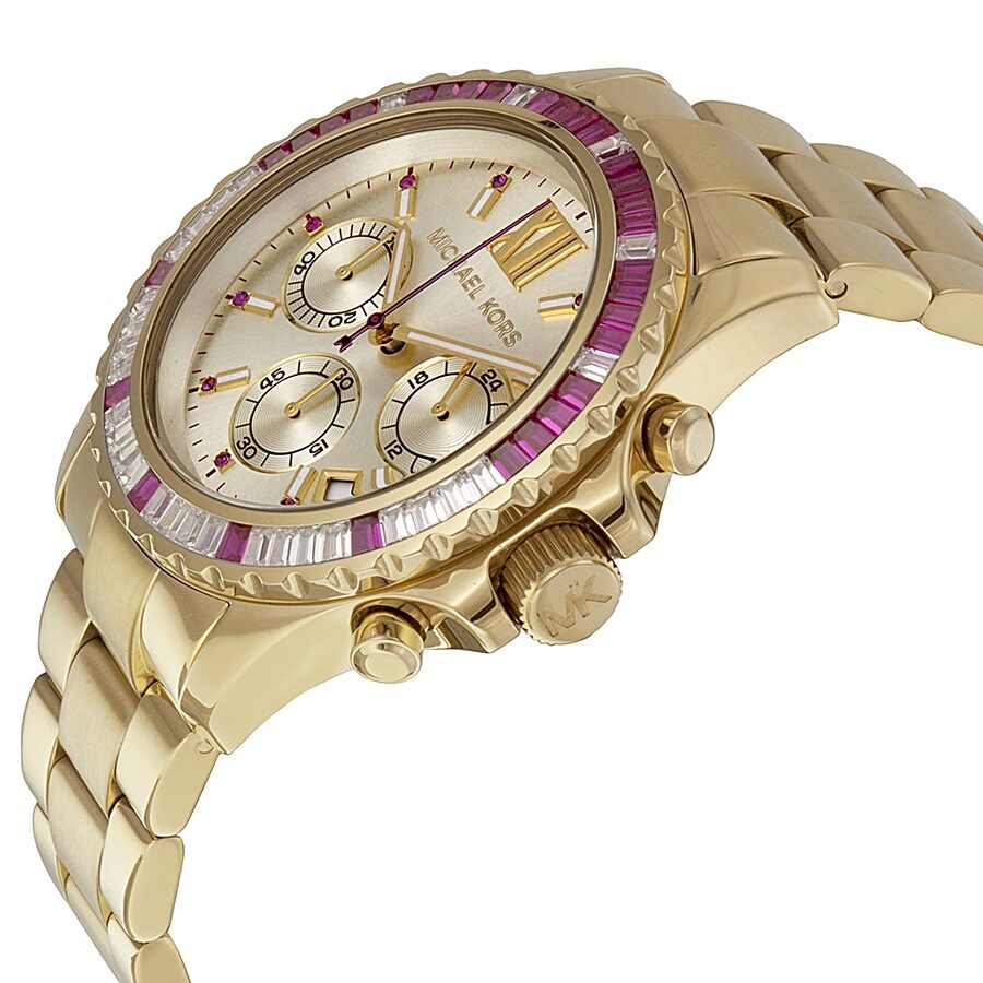 Michael Kors Everest Chronograph Champagne Dial Gold-tone Ladies Watch