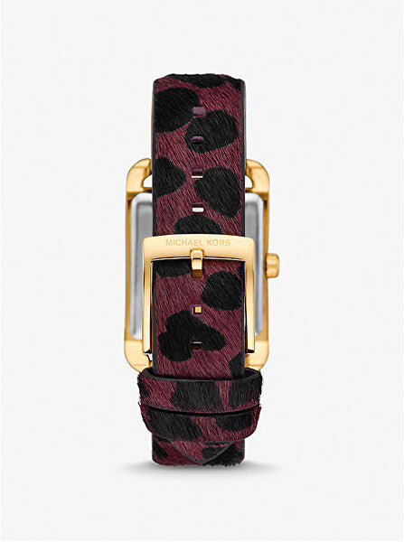 Michael Kors Monroe Gold-Tone and Leopard Print Calf Hair in Plum Women's Watch - MKO1116