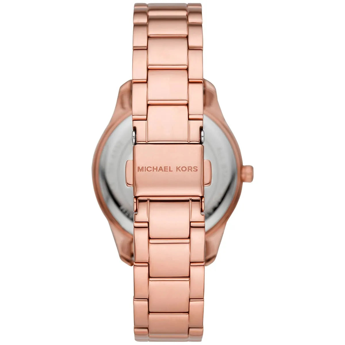 Michael Kors Layton Three Hand Red Dial Rose Gold-Tone Women's Watch - MK6893