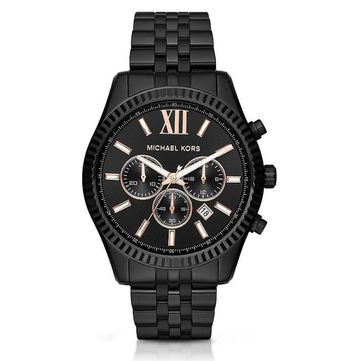 Michael Kors Lexington Black Chronograph Men's Watch MK8467 - The Watches Men & CO