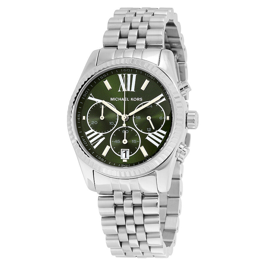 Michael Kors Lexington Chronograph Green Dial Stainless Steel Ladies Watch MK6222 - BigDaddy Watches
