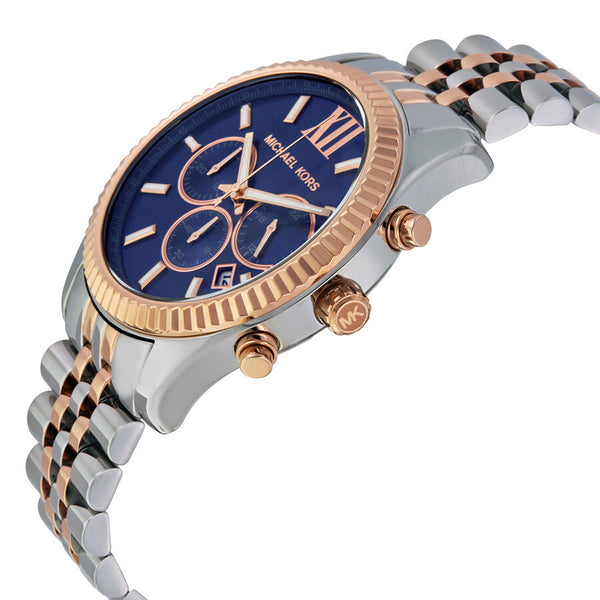 Michael Kors Lexington Chronograph Navy Dial Two-Tone Unisex Watch MK8412