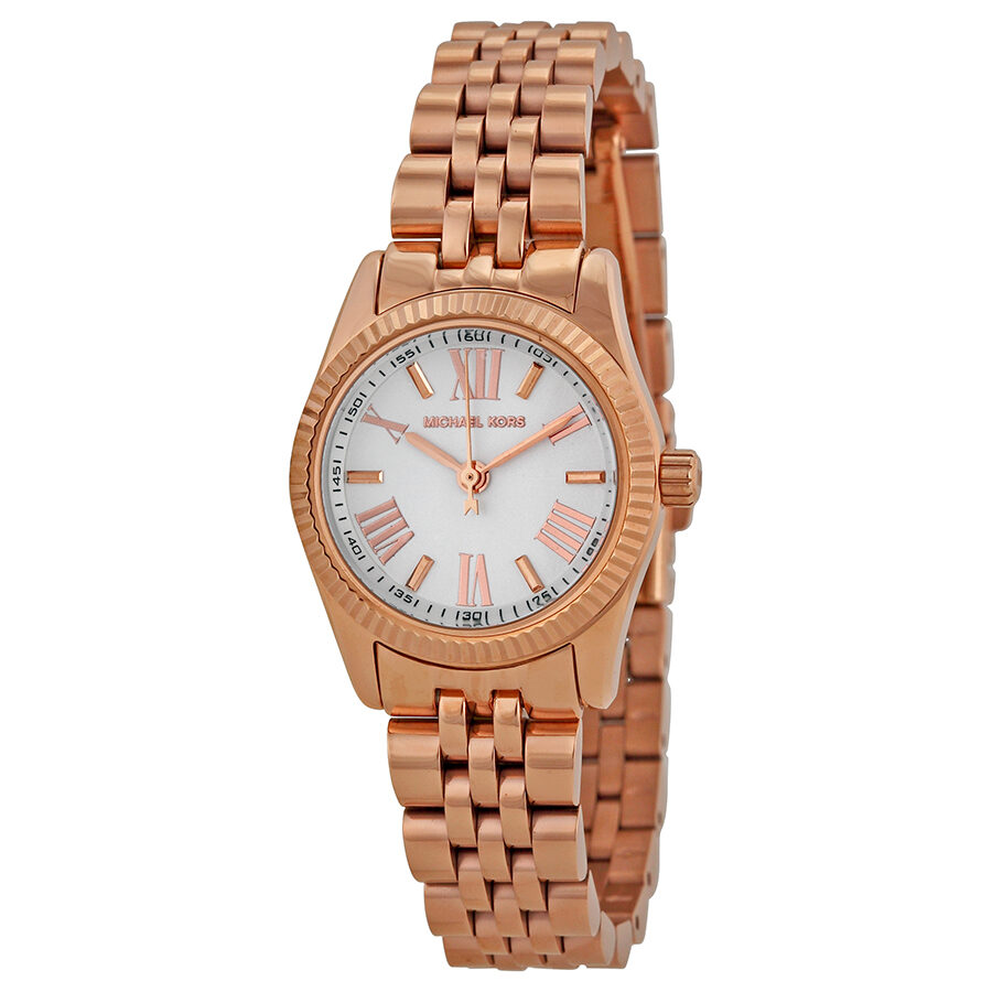 Michael Kors Lexington White Dial Rose Gold-tone Ladies Watch MK3230