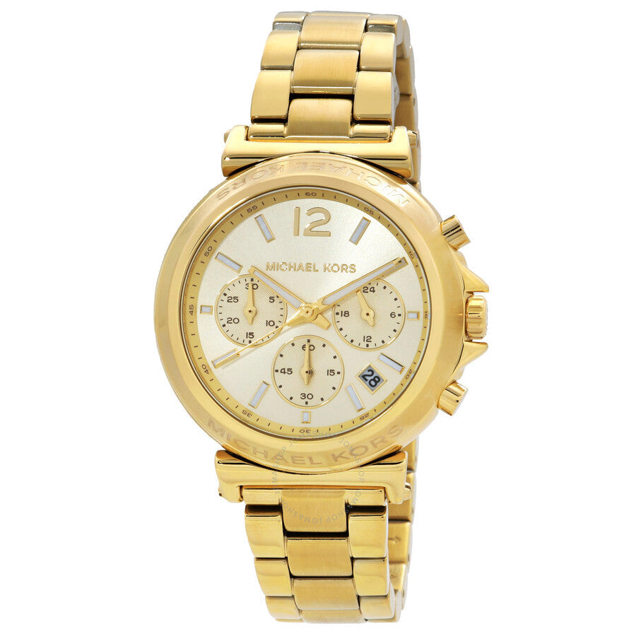 Michael Kors Maren Chronograph Quartz Gold Dial Ladies Watch MK7493 - Dawson Watches