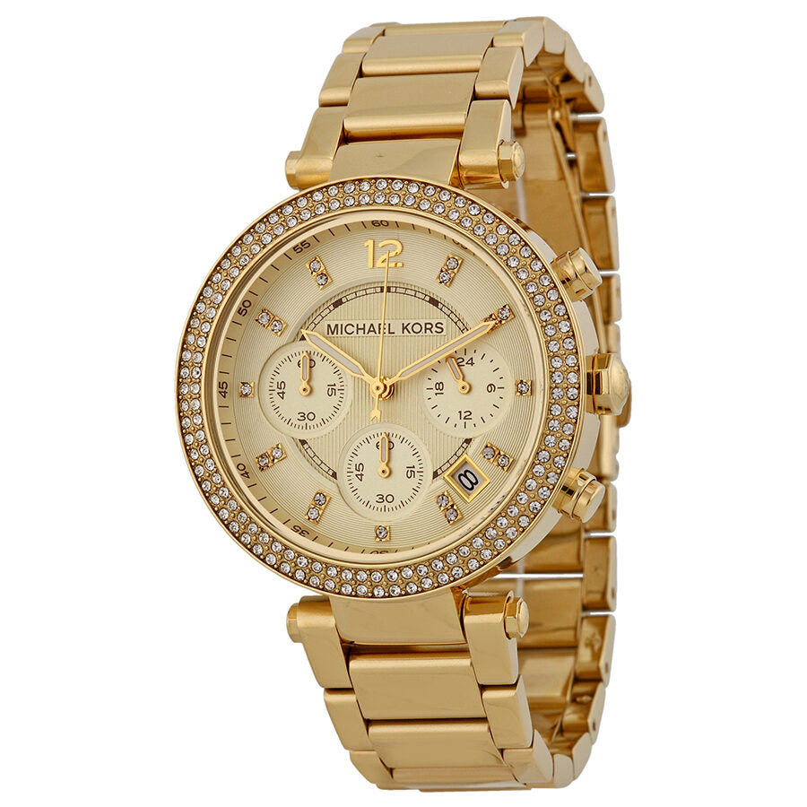 Michael Kors Parker Chronograph Champagne Dial Ladies Watch #MK5354 - Dawson Watches