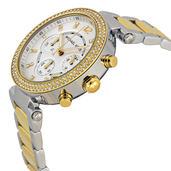 Michael Kors Parker Glitz Silver Dial Two-tone Women's Watch MK5626