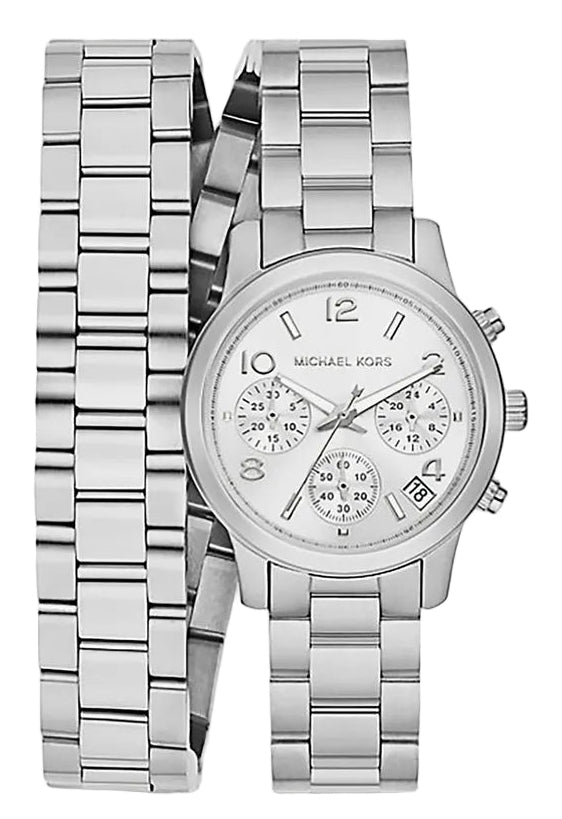Michael Kors Runway Chronograph Silver Wrap Women's Watch - MK7454