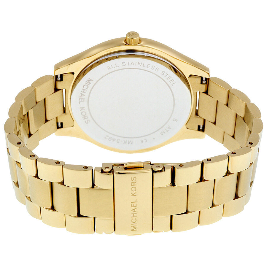 Michael Kors Slim Runway Blue MOP Dial Gold-Tone Women's Watch - MK3492