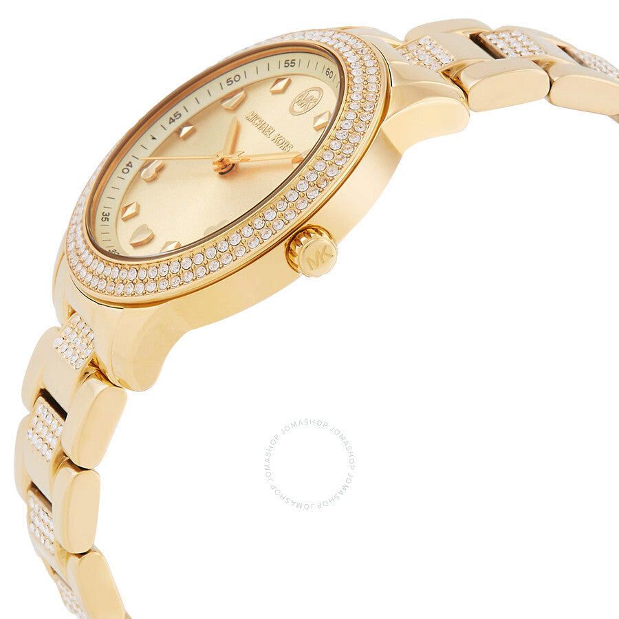 Michael Kors Tibby Quartz Crystal Gold Dial Ladies Watch and Bracelet Gift Set - Dawson Watches #2