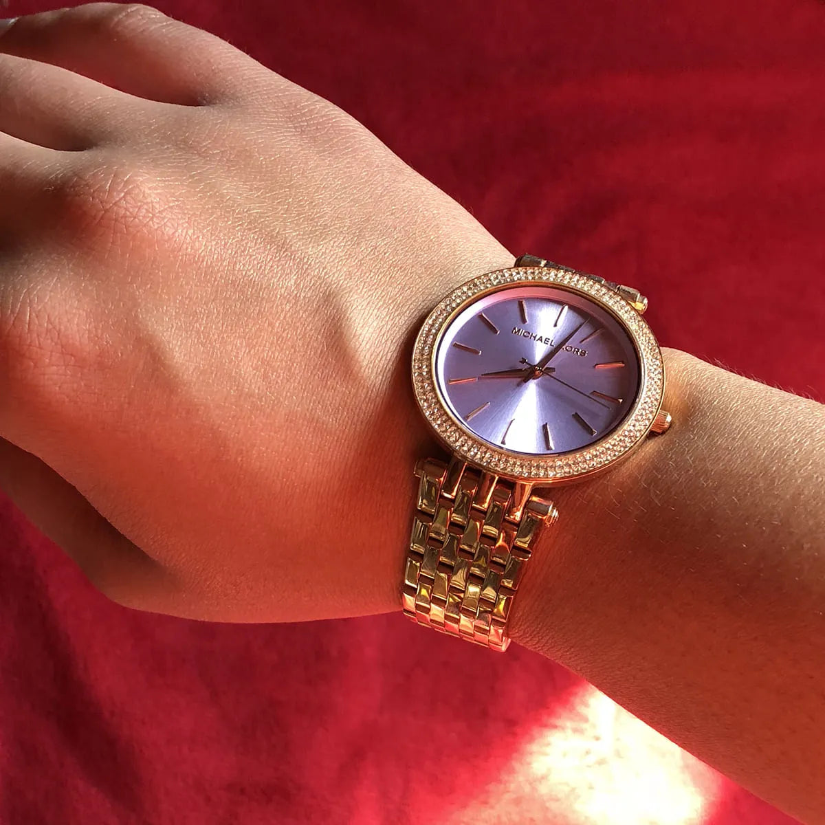 Michael Kors Darci Purple Dial Rose Gold-Tone Women's Watch - MK3400