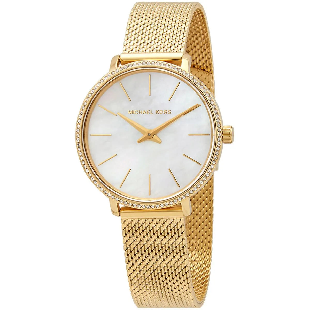 Michael Kors Pyper Quartz Mother of Pearl White Dial Gold Mesh Bracelet Watch For Women - MK4619 mk4619 - Image 2
