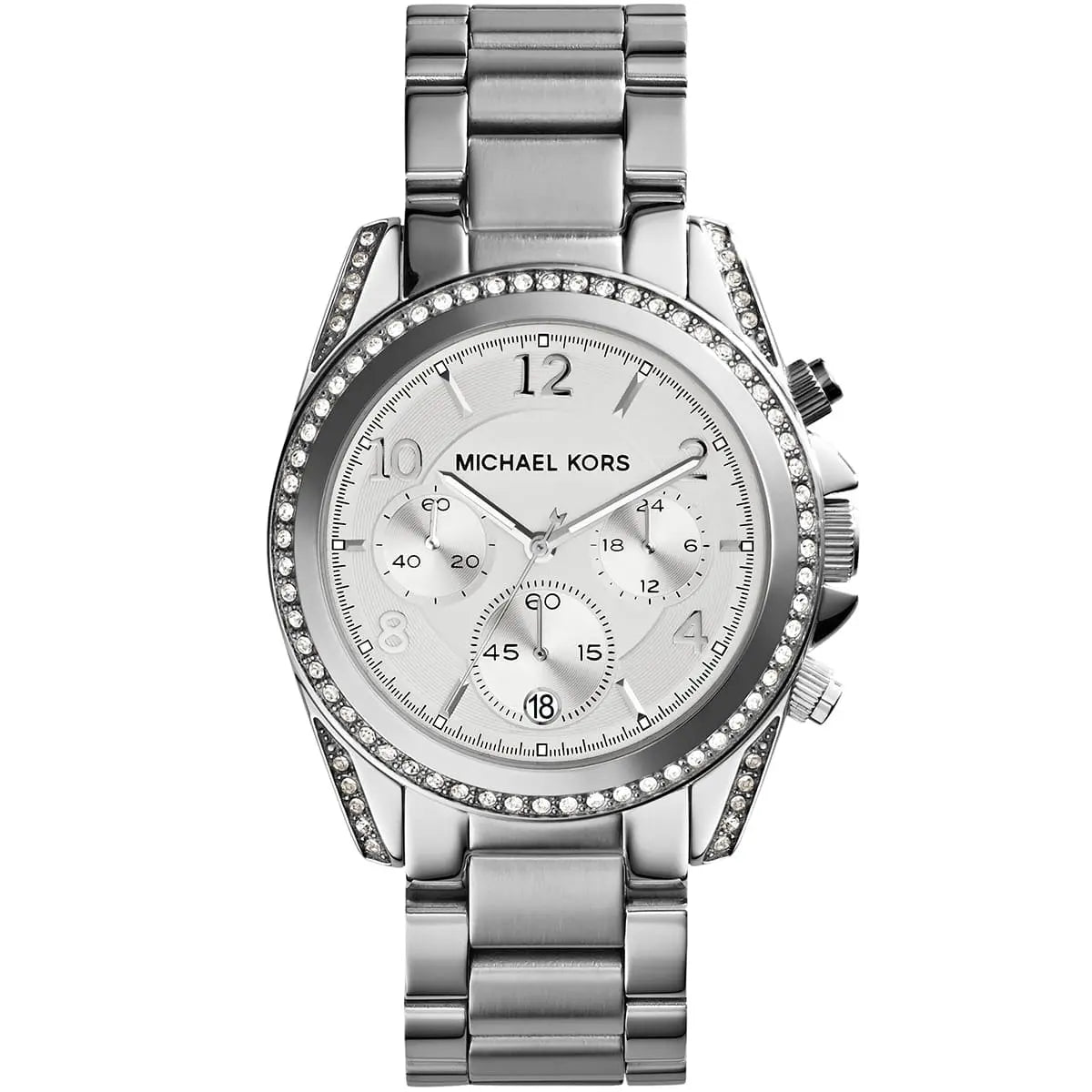 Michael Kors Chronograph White Crystal Silver-Tone Women's Watch - MK5165